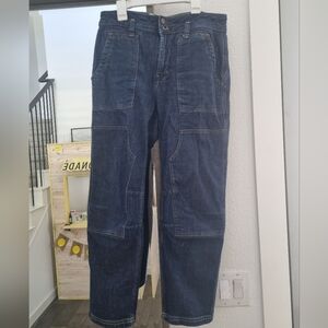 Dark Blue Denim Cargo Pants